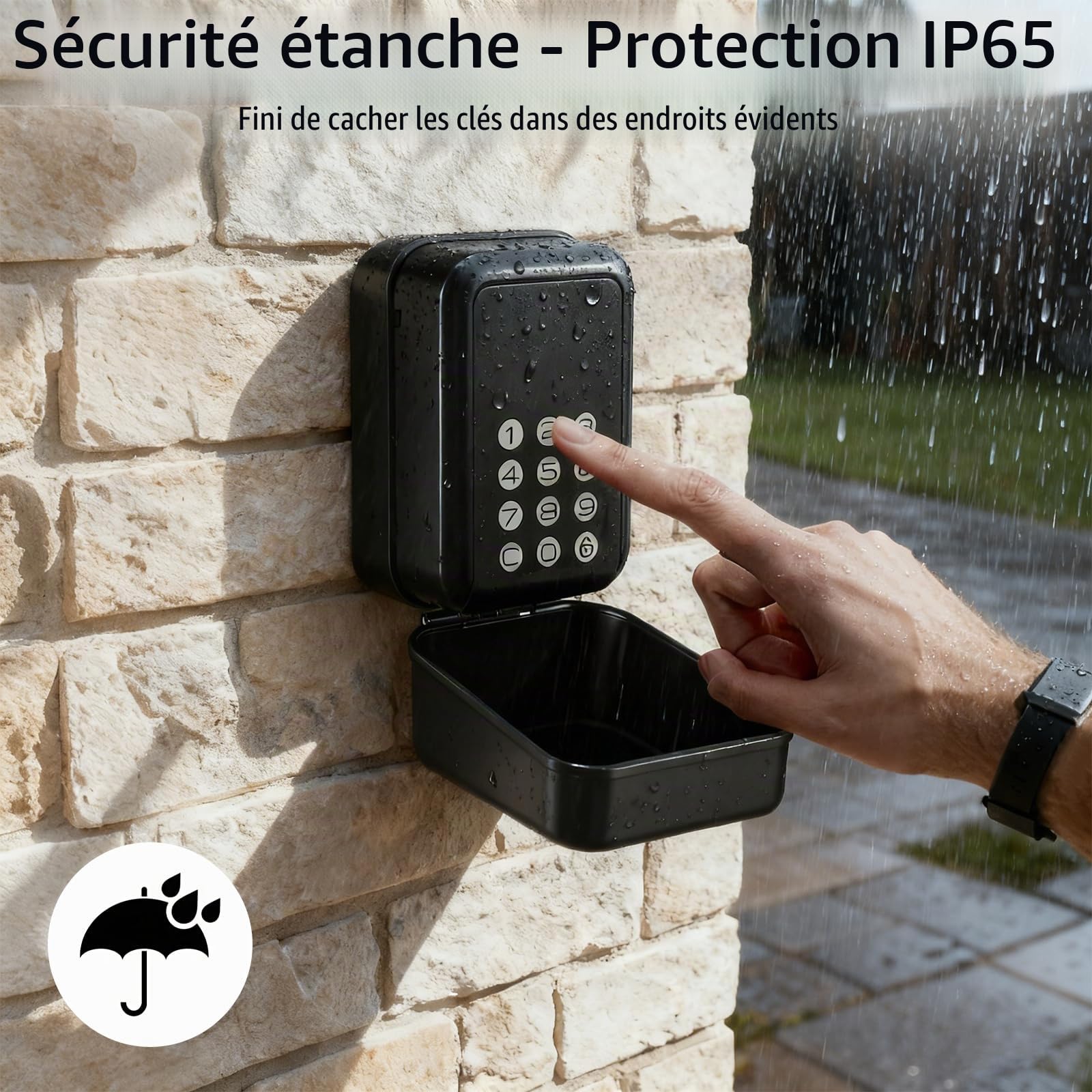 Boîte à Cléfs Sécurisée Exterieur, Boîte à clés Bluetooth avec application TTLock et code PIN à 12 chiffres, IP65 Étanche Boite, Boîte À Clés Murale Pour Airbnb, Agents Immobiliers Et Bureaux