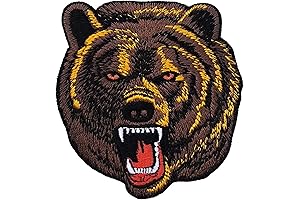 Embroidered Grizzly Bear Claws Iron-On Patch: Enhance Your Apparel with Wildlife Prowess
