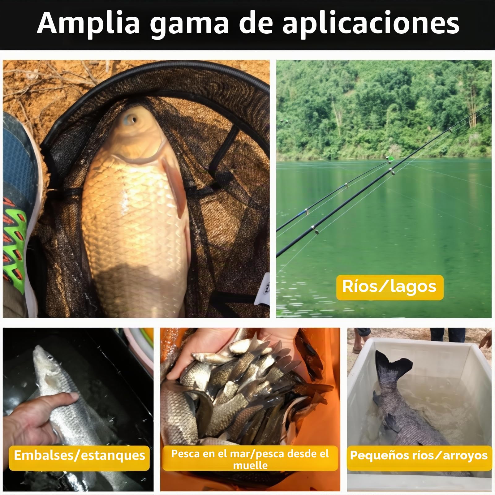 Caña De Pescar Telescópica 8m 9m 10m 11m 12m 13m 14m 15m Carbono CañAs De Pesca Caña de Pesca Larga Distancia Gran Pez Equipo De Pesca(9m)