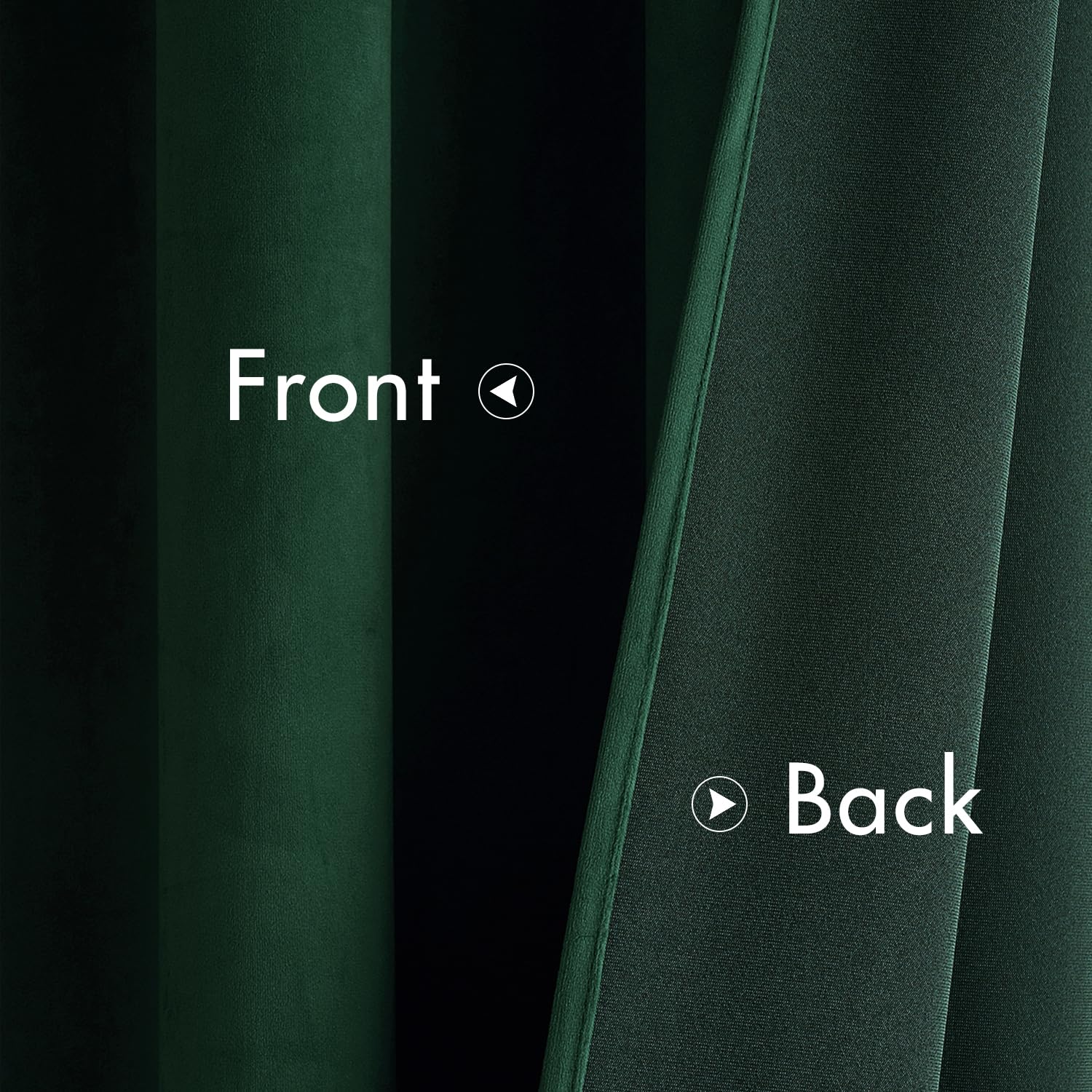 Woaboy Velvet Curtains 90 Drop Emerald Green Curtain for Living Room Thermal Blackout for Bedroom Luxury Eyelet Drapes Soft Window Treatment Insulated Soundproof & Room Darkening W 46 x L 90 2 Panels - Image 4