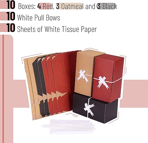 Miniatura 2 de MPFY - Cajas de regalo, paquete de 10, 9 x 4.5 x 4.5 pulgadas, colores surtidos, cajas de regalo con tapas, cajas de regalo para regalos, cajas de