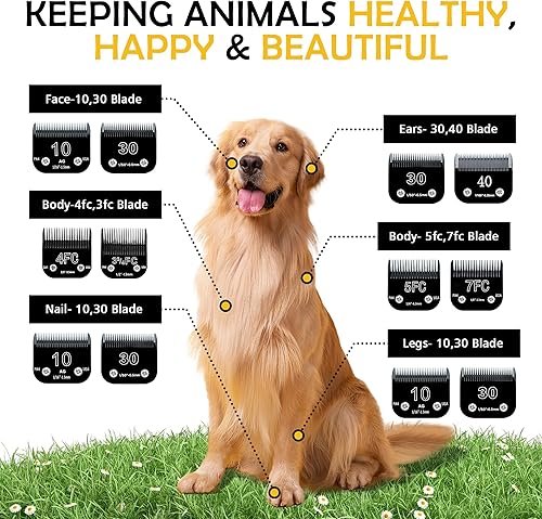Miniatura 7 de Cuchillas cortadoras de acero desmontables para perros de mascotas, tamaño 4F, compatibles con longitud de corte Andis de 38 pulgadas