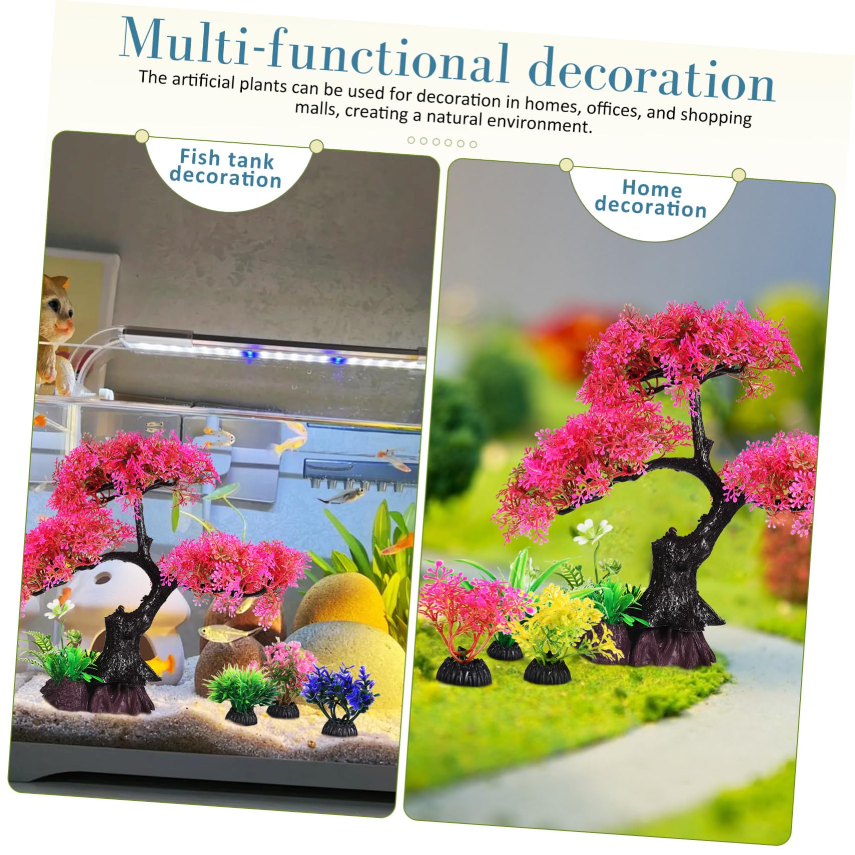 Toyvian 30 Pièces Aquatique en Plastique Pin Décorations D'Aquarium Betta Décor D'Aquarium Fausses Plantes pour Aquarium Plantes Décor