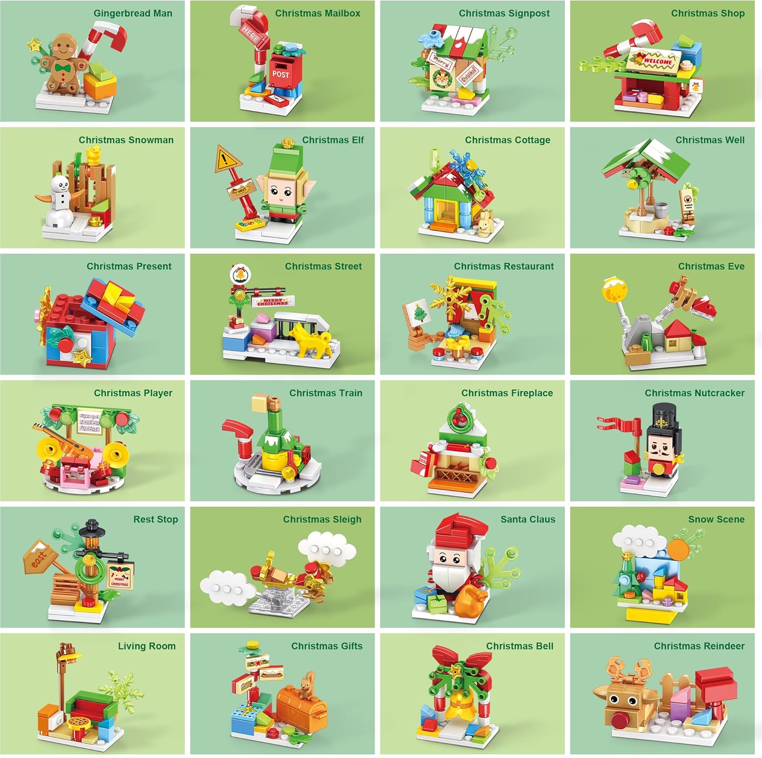 Santa’s Workshop Advent Calendar 2025 Building Set for Kids – 24-in-1 Christmas Holiday Countdown Gift with 24 Days of Surprise Figures, Party Favors Building Block for Boys & Girls Ages 6