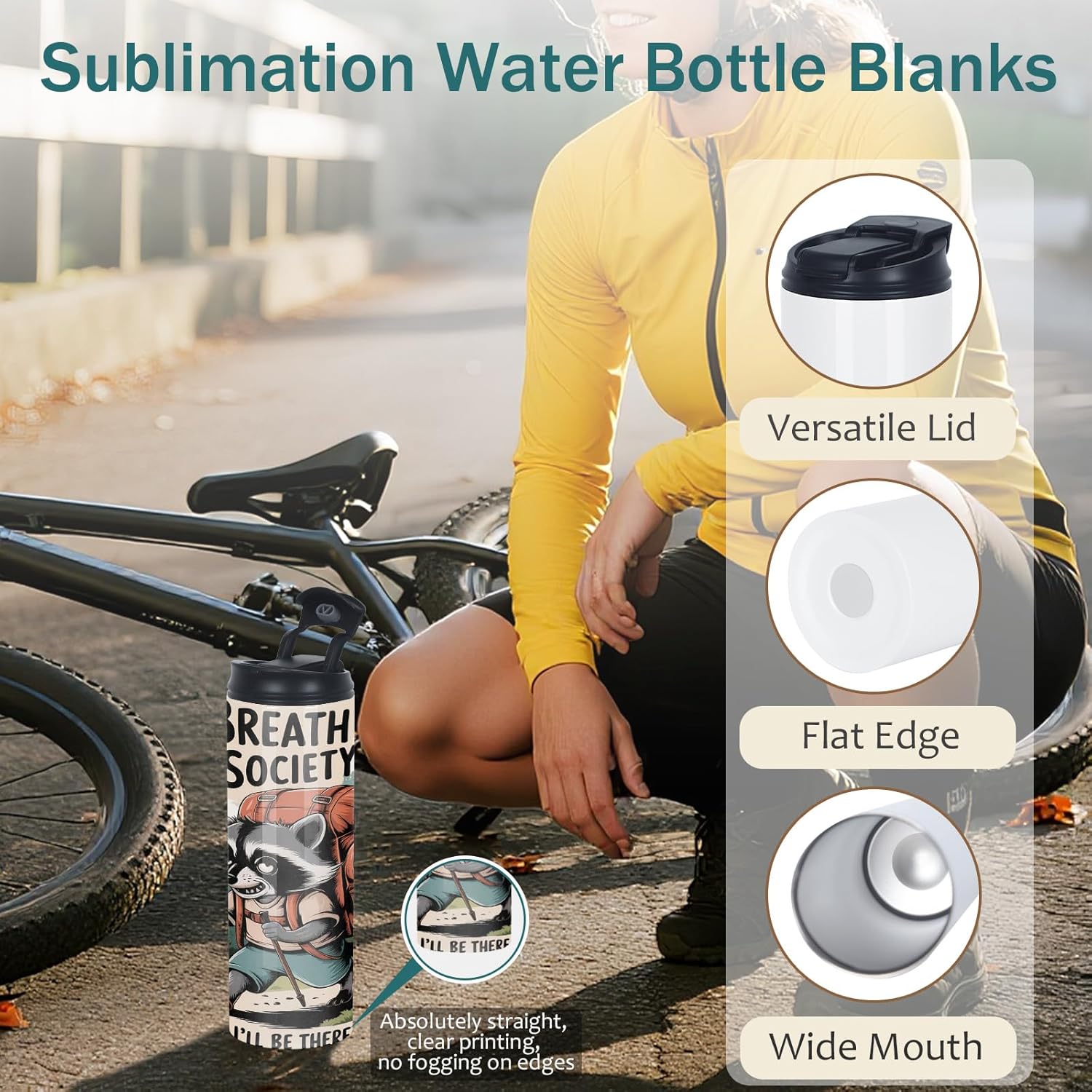 24 Pack 20 Oz Sublimation Tumbler Bulk Straight Skinny, Sublimation Water Bottle Blanks with Flip Straw Lid, Insulated Stainless Steel Dual Opening Blank Bottles Cups for Heat Transfer Diy - Image 5