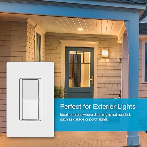 Miniatura 7 de Lutron Claro - Interruptor de luz inteligente para iluminación Caseta, para luces LED, ventiladores, 5 amperios, un solo polo3 vías, requiere
