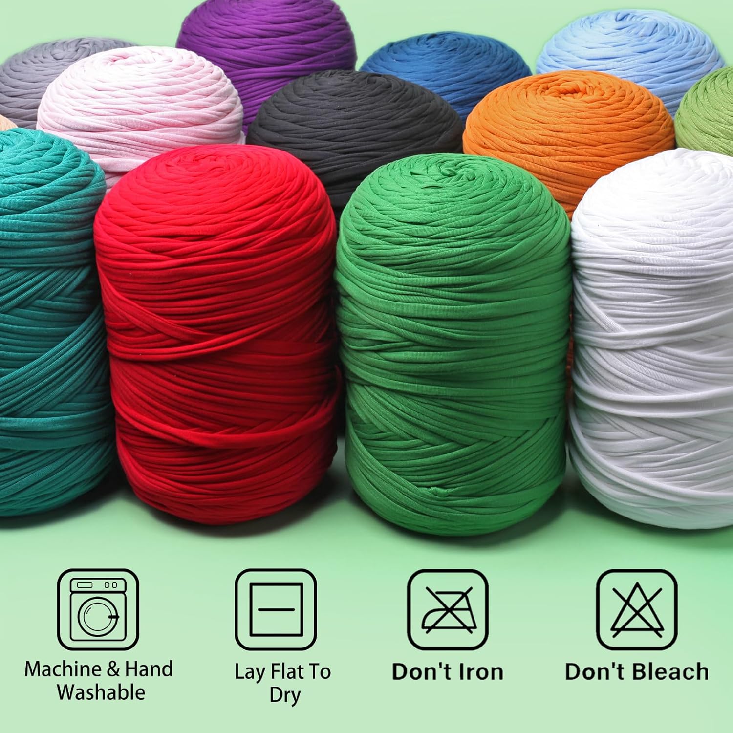 800G (228Yds) Tshirt Yarn for Crochet - T Shirt Yarn for Crocheting with Beginner Crochet Bags/Baskets/Coasters/DIY, T-Shirt Yarns with High Elastic Thick Yarns Polyester Fabric (Denim Blue)