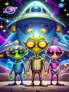 DFPSCLLA 5D Diamond Painting Kits for Adults, Alien Diamond Art Kit, DIY Full Round Drill Diamond Dot Gem Art Kits for Beginners, Home Wall Decor 12x16 Inch