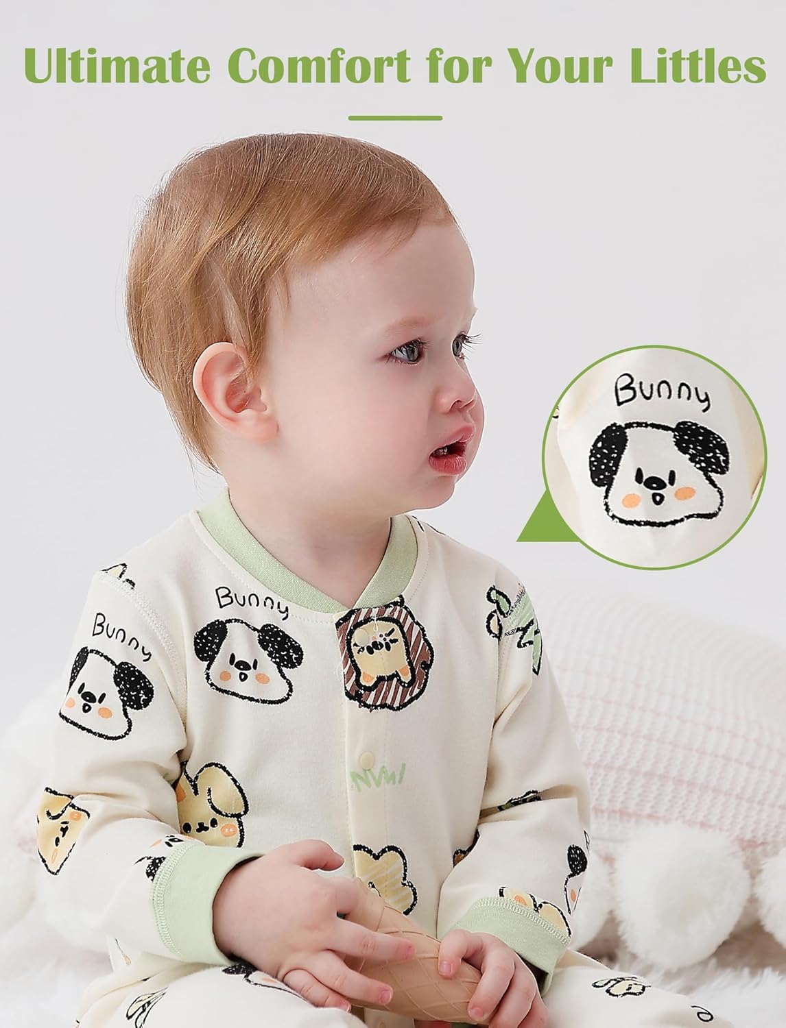 Newborn Baby Boys 2 Pack Cotton Romper Outfits Infant Long Sleeve One-Piece Toddler Button Jumpsuits - Image 2