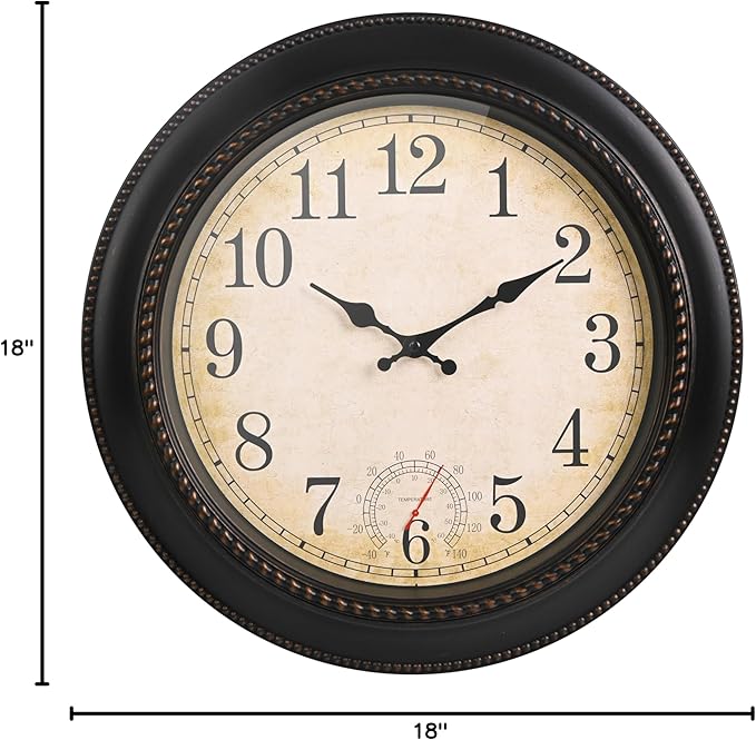 Reloj de Pared 18 Pulgadas con Termómetro - Estilo Retro miniatura 3