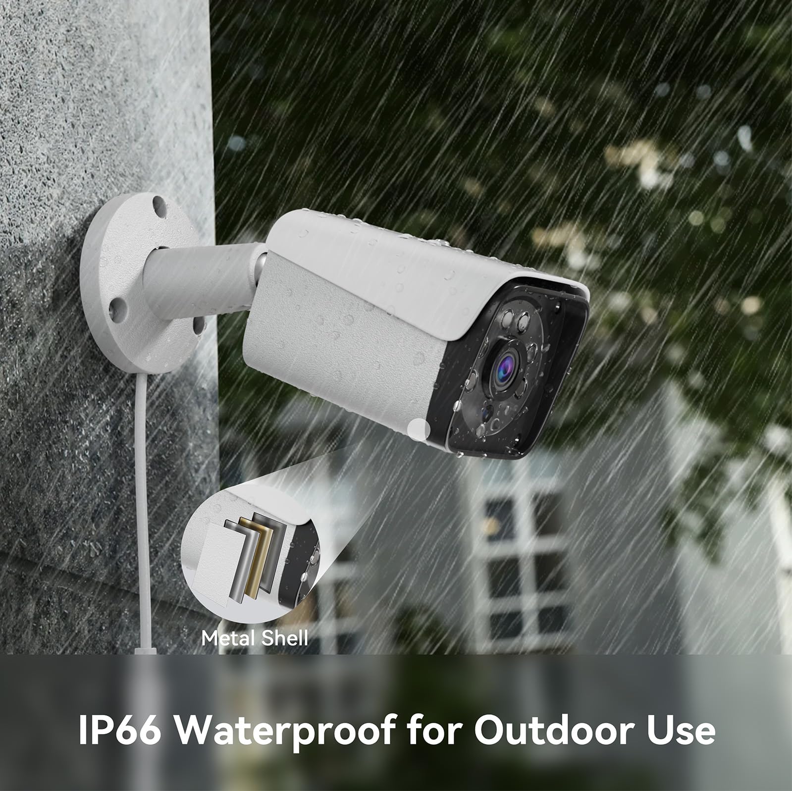 Wired Security Camera System Outdoor, 4CH 5MP Lite AHD DVR with 500G Hard Drive, 4 x 3MP Wired CCTV Camera, Indoor/Outdoor Surveillance DVR Kit with Human Detection, Night Vision