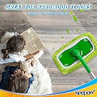 Vista 6 de KEEPOW Almohadillas de microfibra reutilizables compatibles con trapeador Swiffer Sweeper, paños de barrido en seco, repuestos de paño de trapeado