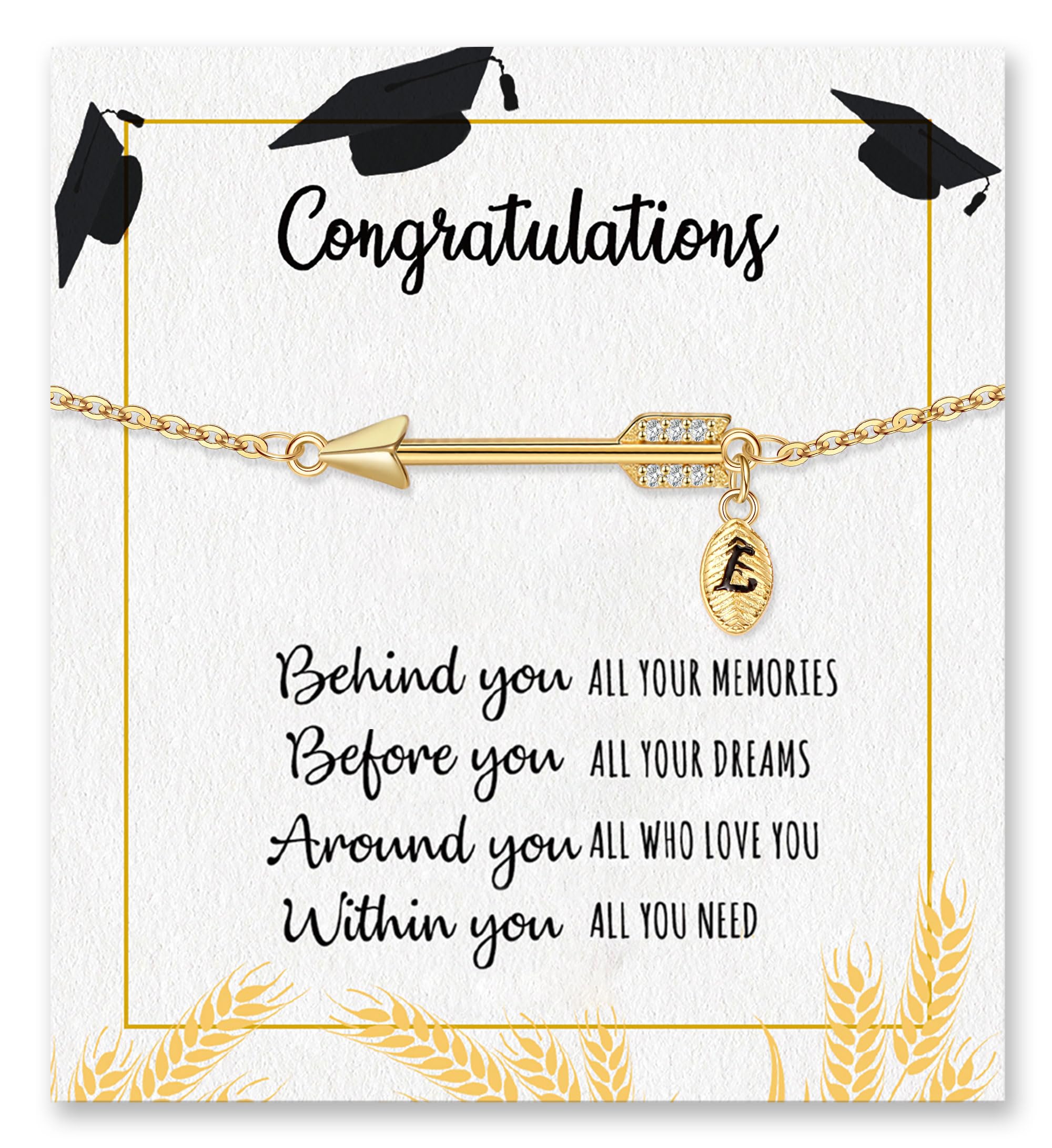 2026 Graduation Gifts, Graduation Gift for Her High School College Graduation Gifts for Teen Girls 5th 8th Grade Masters Degree Grads Initial Bracelets for Women Letter A-Z Charm Bracelet Daughter Niece Granddaughter Girlfriend Jewelry