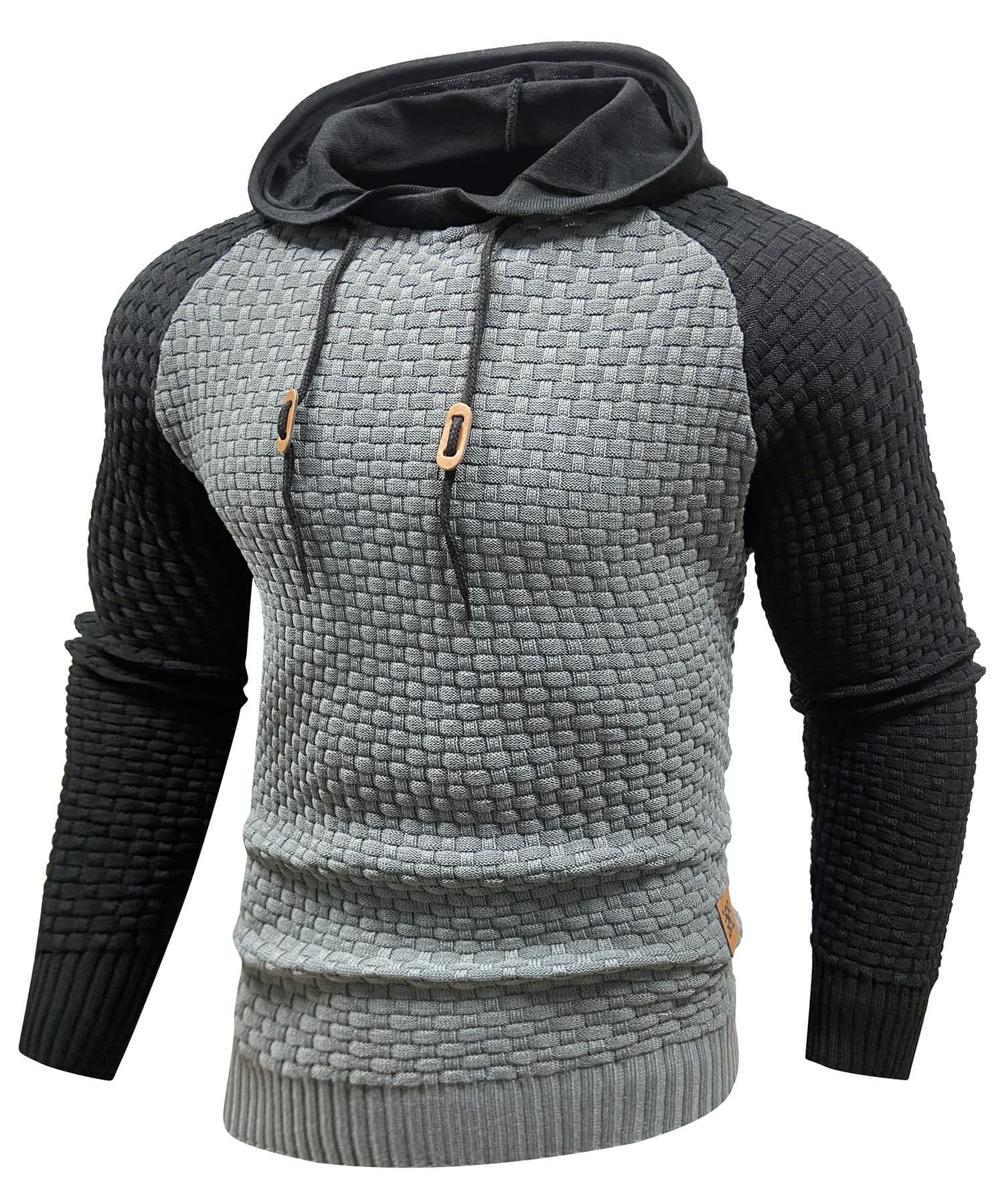 Zaitun Mens Hooded Sweatshirt Long Sleeve Knitted Pullover Sweater