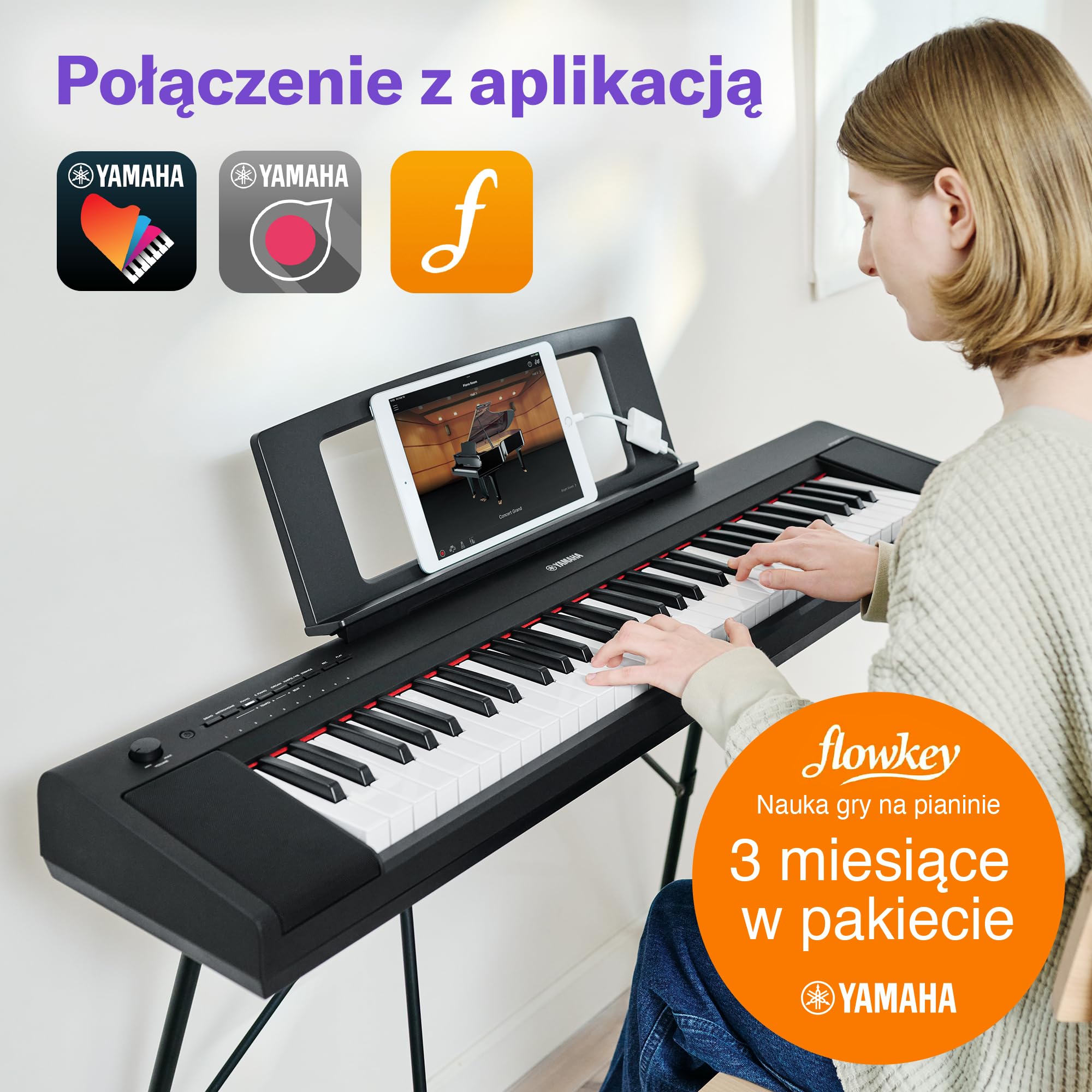 【YAMAHA NP-15WH Piaggero】 YAMAHA PIAGGERO NP-15 WH Pianino cyfrowe białe Lach & Lach