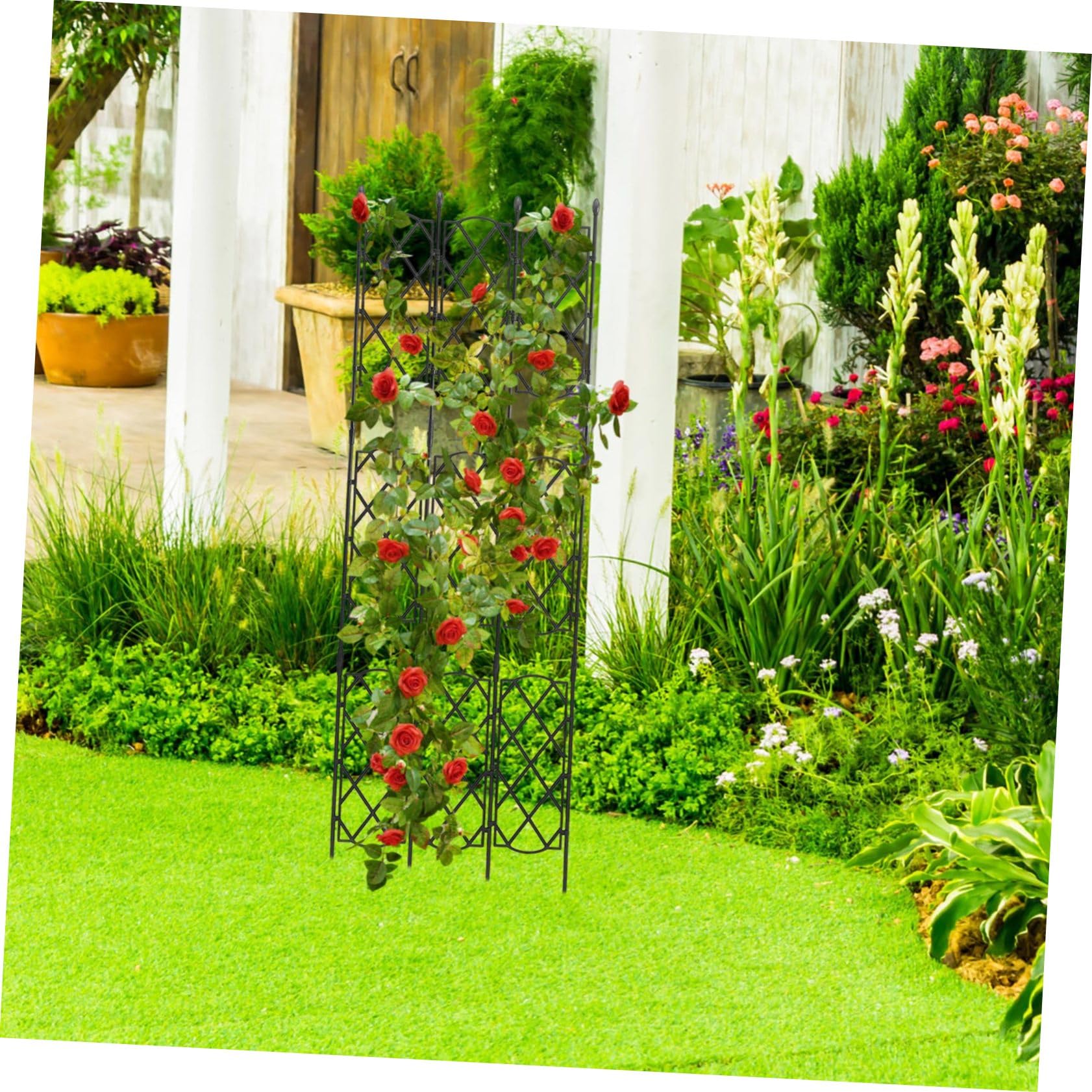 Treillis de Jardin pour Plantes Grimpantes, 1 Set, Acier Plastique