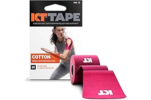 Original Cotton, Elastic Kinesiology Athletic KT Tape, 20 Count, 10” Precut Strips