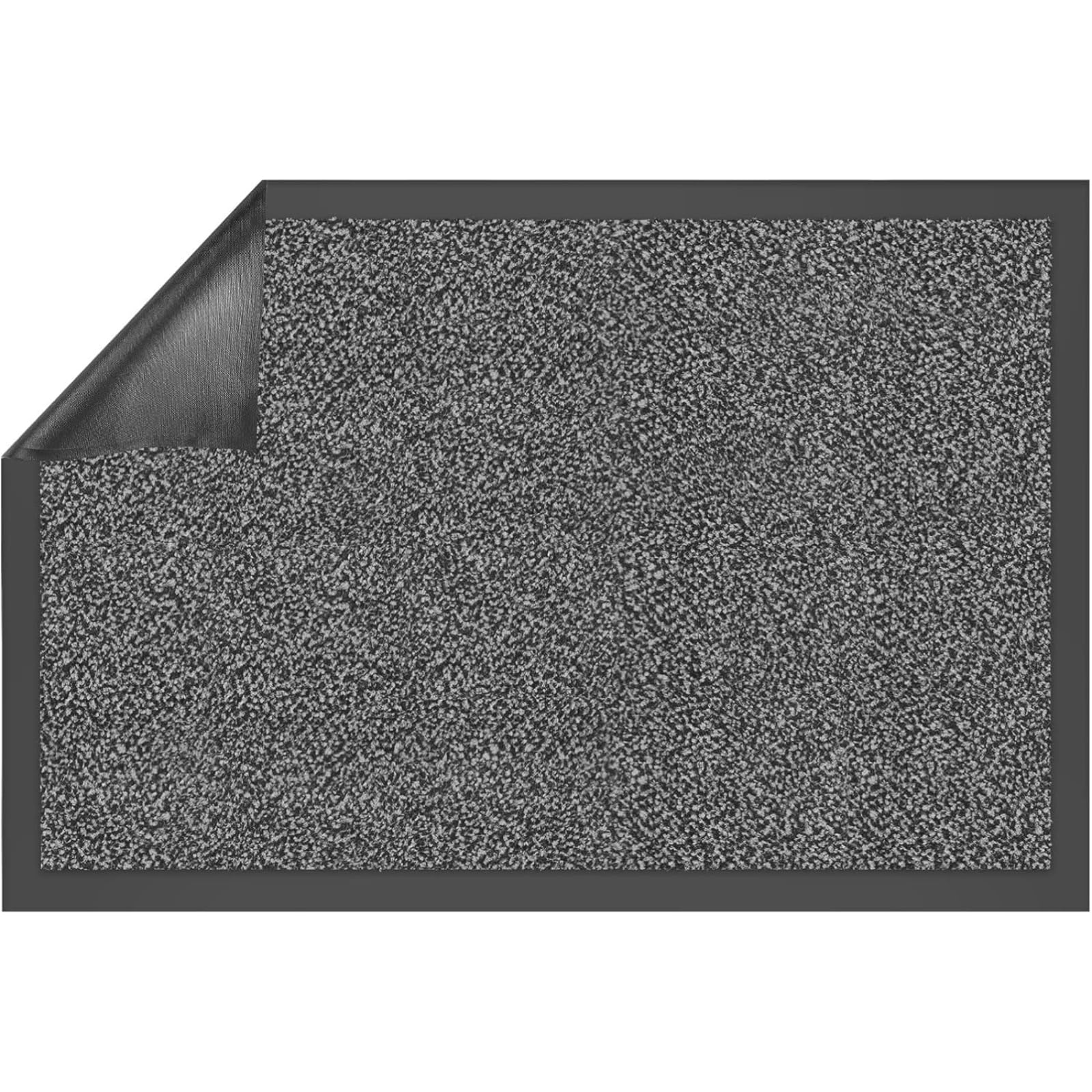 casa pura - Tappeto antiscivolo e antipolvere, zerbino per interni ed esterni, lavabile e ultra assorbente, grigio, nero, 135 x 200 cm