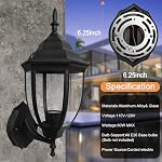 Lampe murale extérieure en aluminium imperméable Lampes murales extérieures E26 Extérieur avec des luminaires en verre transparent Extérieur Porch Lights extérieur Lampe murale Porche Lights pour garage (1 Boîte)