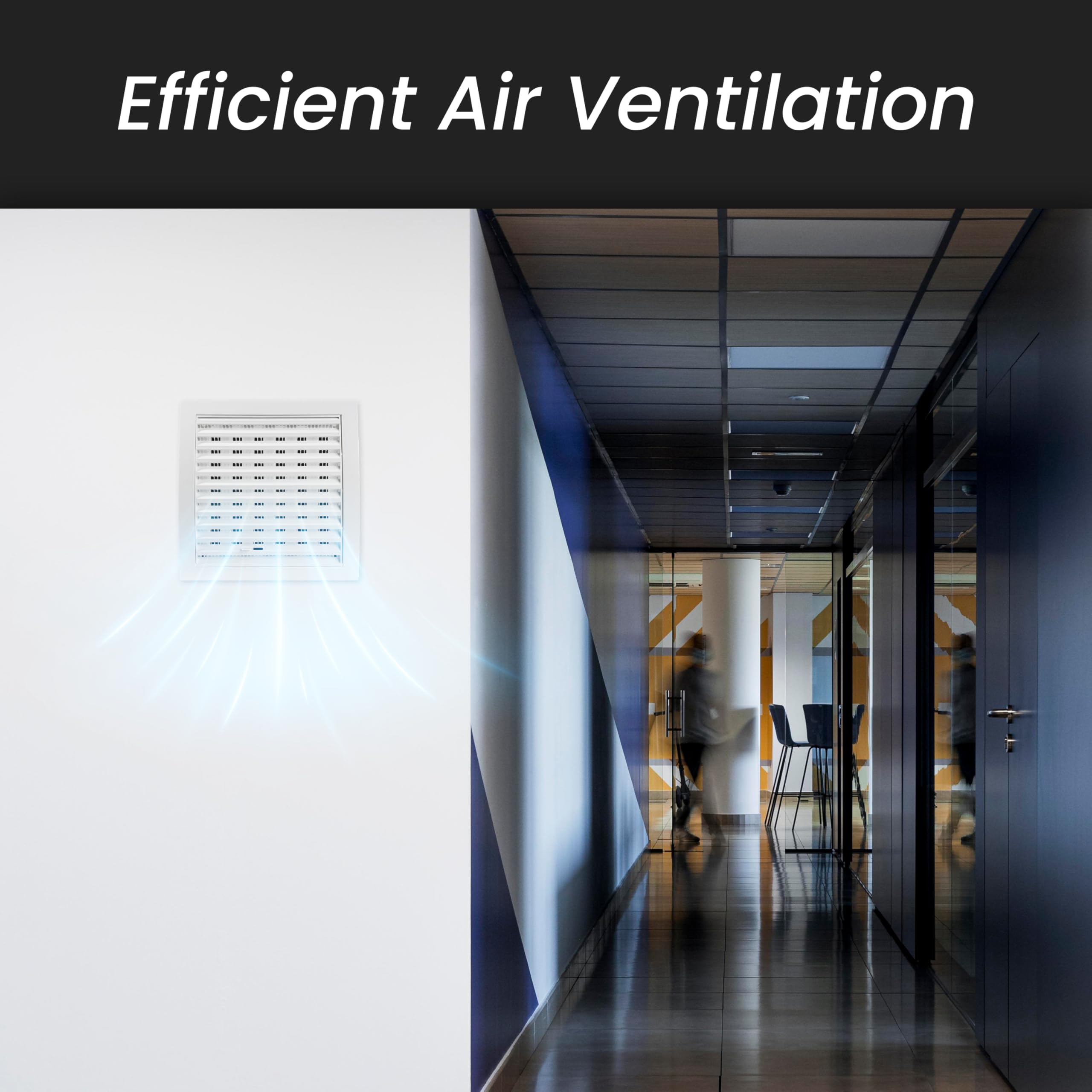 Repa Market White Adjustable Ventilation Grill, Louvered Air Vent Covers for Walls Ceiling Outside and Inside - Image 3