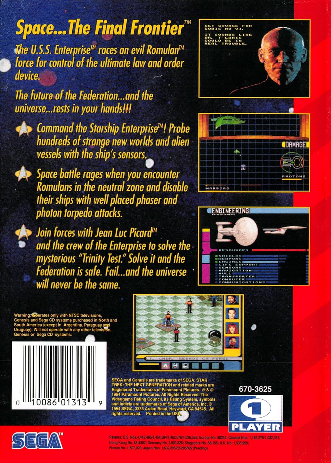Star Trek: The Next Generation - Sega Genesis (Renewed)