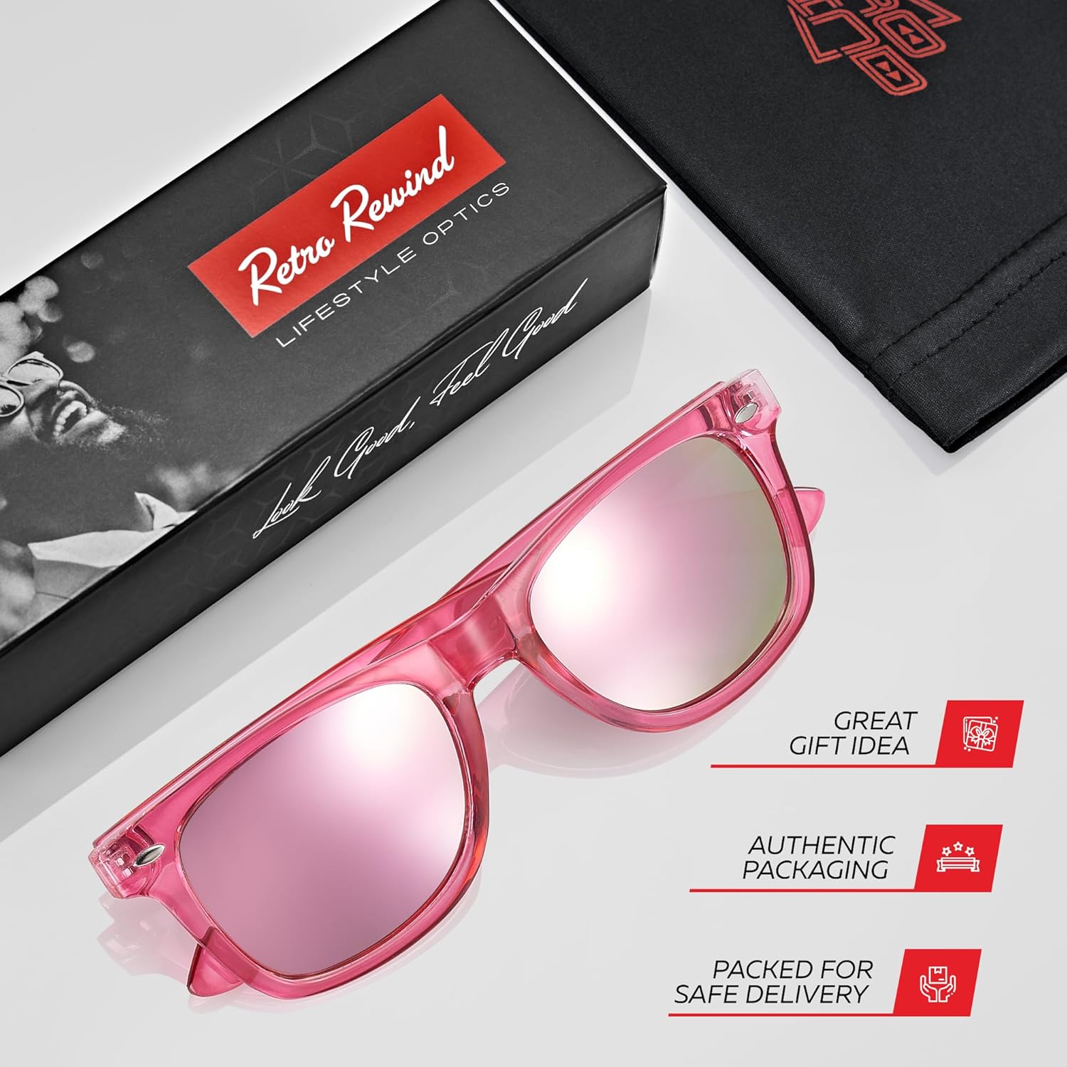 Retro Rewind Translucent Frame Colorful Neon 80s Mirrored Sunglasses for Men Women - Image 4