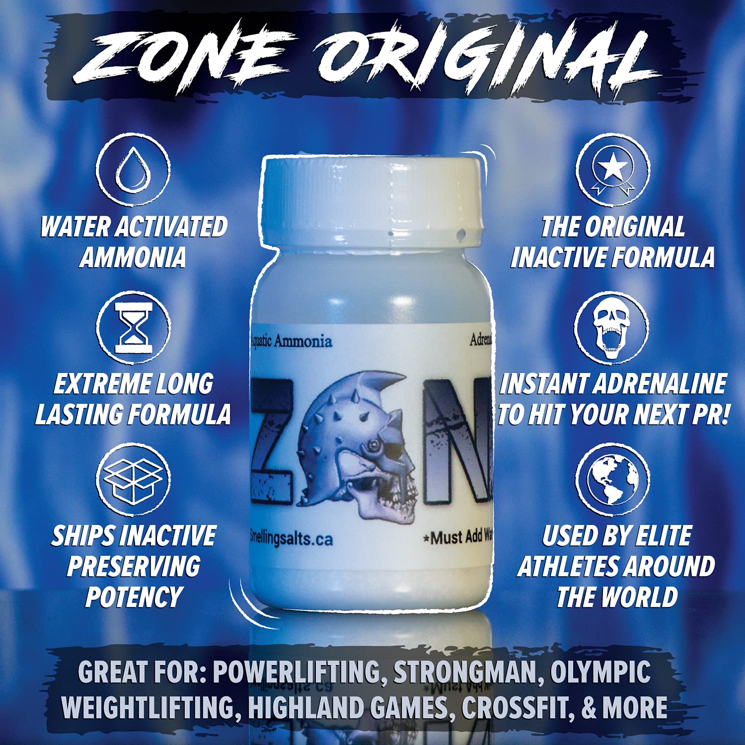 Zone Smelling Salt Longest lasting smelling salts on the market! Ammonia Inhalant Aquatic