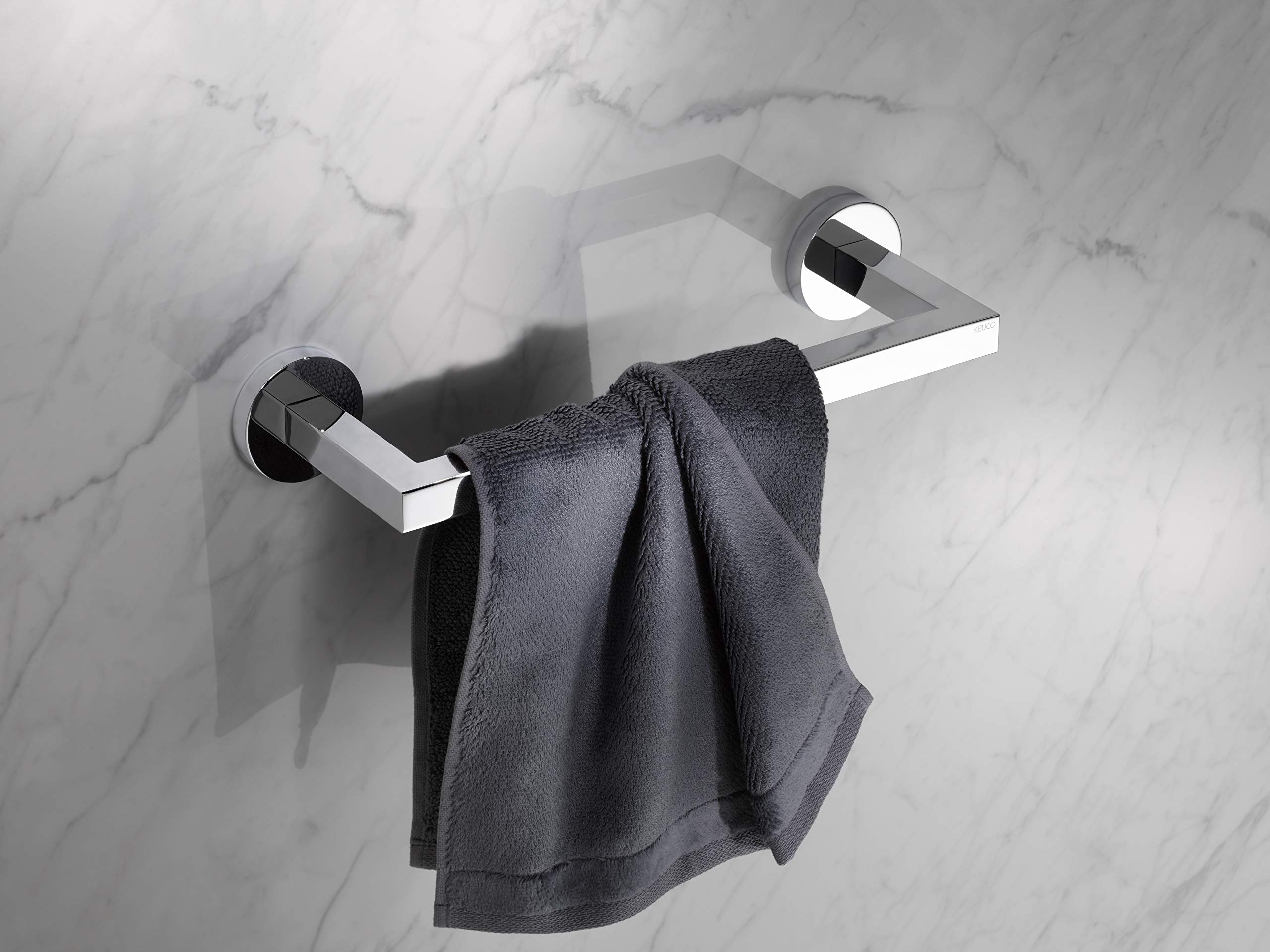 KEUCO Edition 90 Handtuchring 30 cm, geschlossen, Metall verchromt, inkl. Schrauben und Dübel, Handtuchhalter zum Bohren | inkl. Schrauben und Dübel, Handtuchhalter zum Bohren