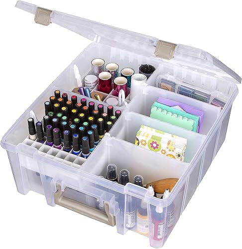 Miniatura 5 de ArtBin 6993SP Super Satchel Double Deep con bandeja de accesorios para manualidades en papel, transparente, 1 bolsa y 1 bandeja