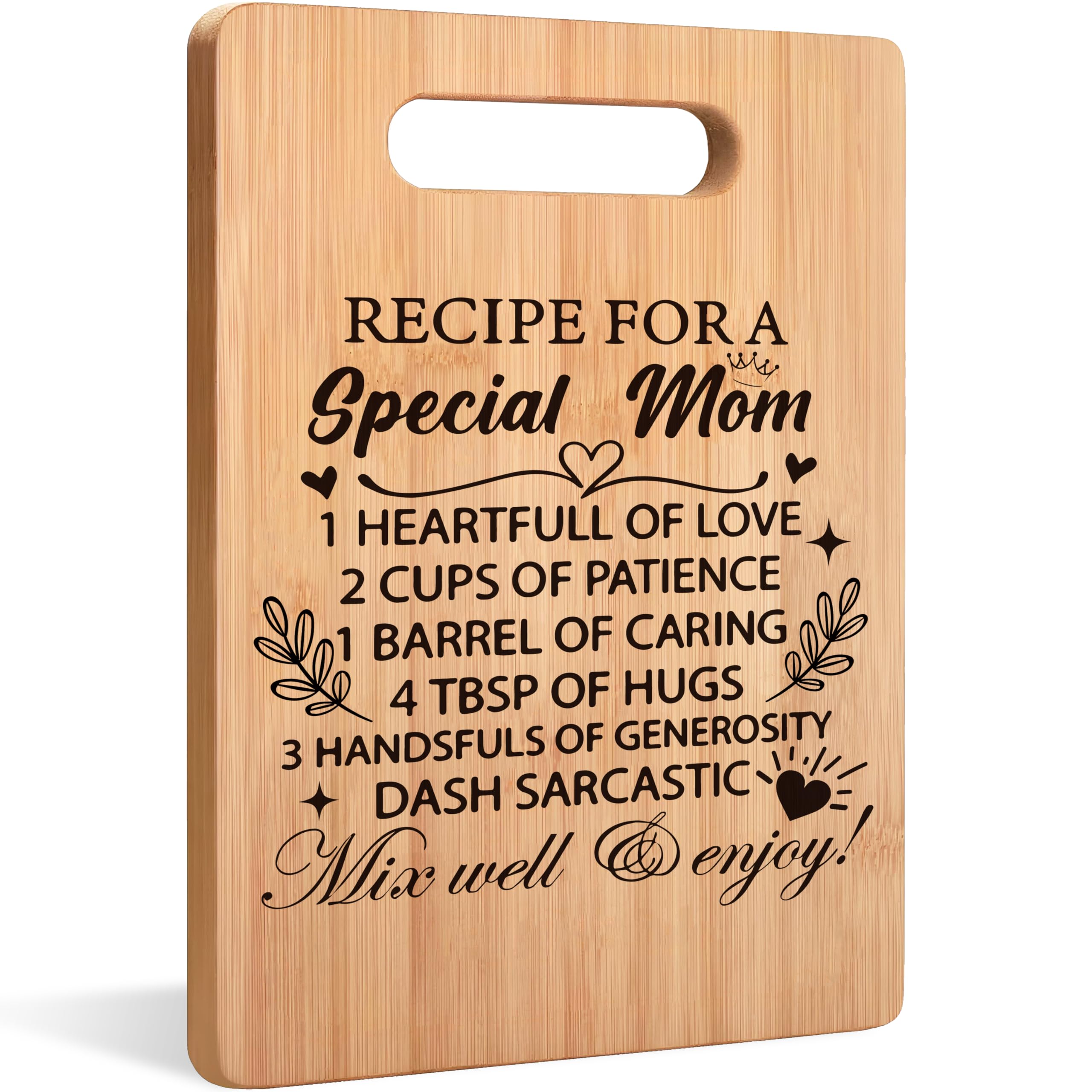 uinwk Bamboo Cutting Boards for Mom - Best Kitchen Gifts for Christmas or Birthday