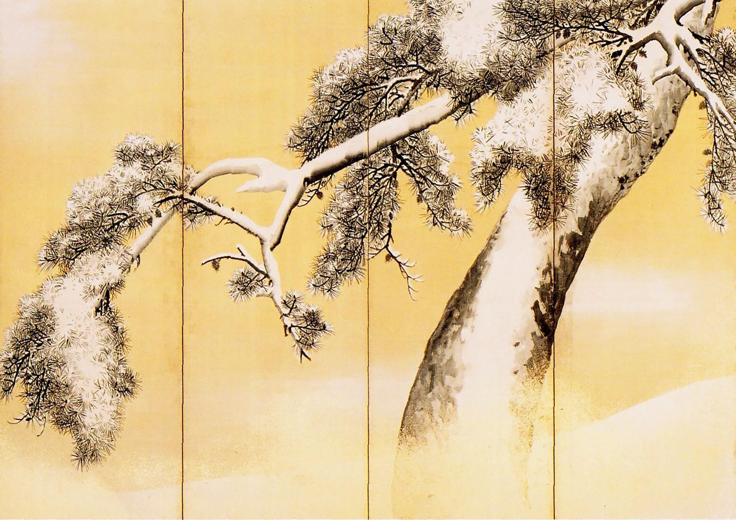 松の絵画付き金の衝立 Amazon.co.jp: 円山応挙_雪松図屏風 右隻 A2(420㎜×594㎜）アート