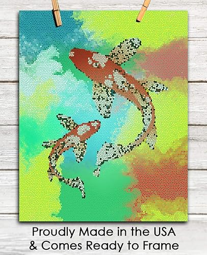 Miniatura 6 de Buzz Unplugged Koi Fish Abstract Wall Art Minimalist, Aesthetic & Boho Wall Art for Home, Office, Bedroom & Living Room Decor - Unframed Posters 8x10