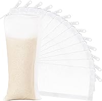 Geiserailie 15-Pack 150 Micron Aquarium Filter Bags with Zipper - Reusable Fine Mesh for Carbon Resins, 3.1x7.9 Inch