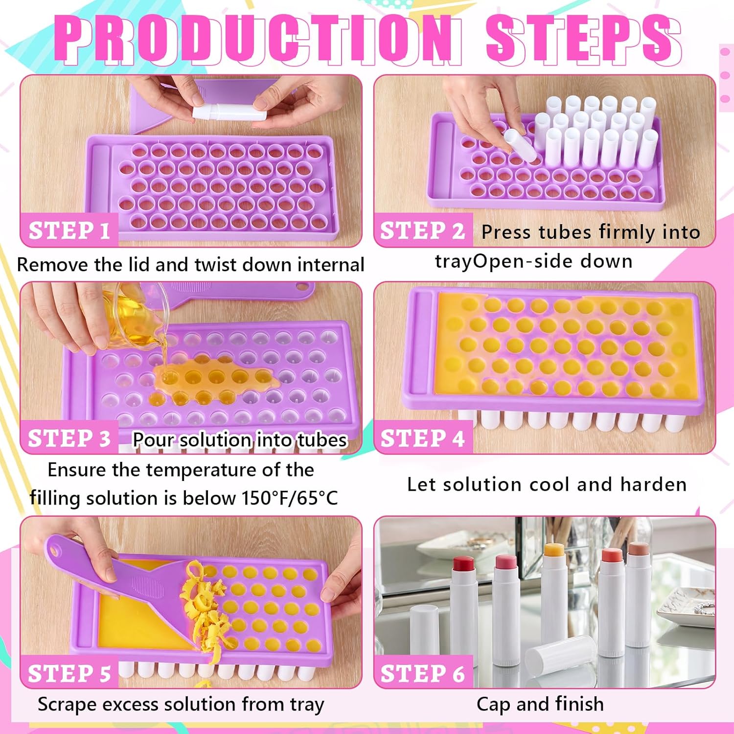 100 Pcs Lip Balm Tubes with 2 Filling Tray and 2 Spatula, 5 g Twist-up Lip Balm Containers with Caps for DIY Homemade Lipsticks, Solid Perfume, Gifts, Bpa Free & Leak Free(White)