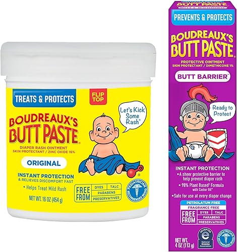 Miniatura 12 de Boudreaux's Butt Paste Ungüento de barrera a tope de 4 oz y frasco de 14 oz Ungüento para erupción de pañales de