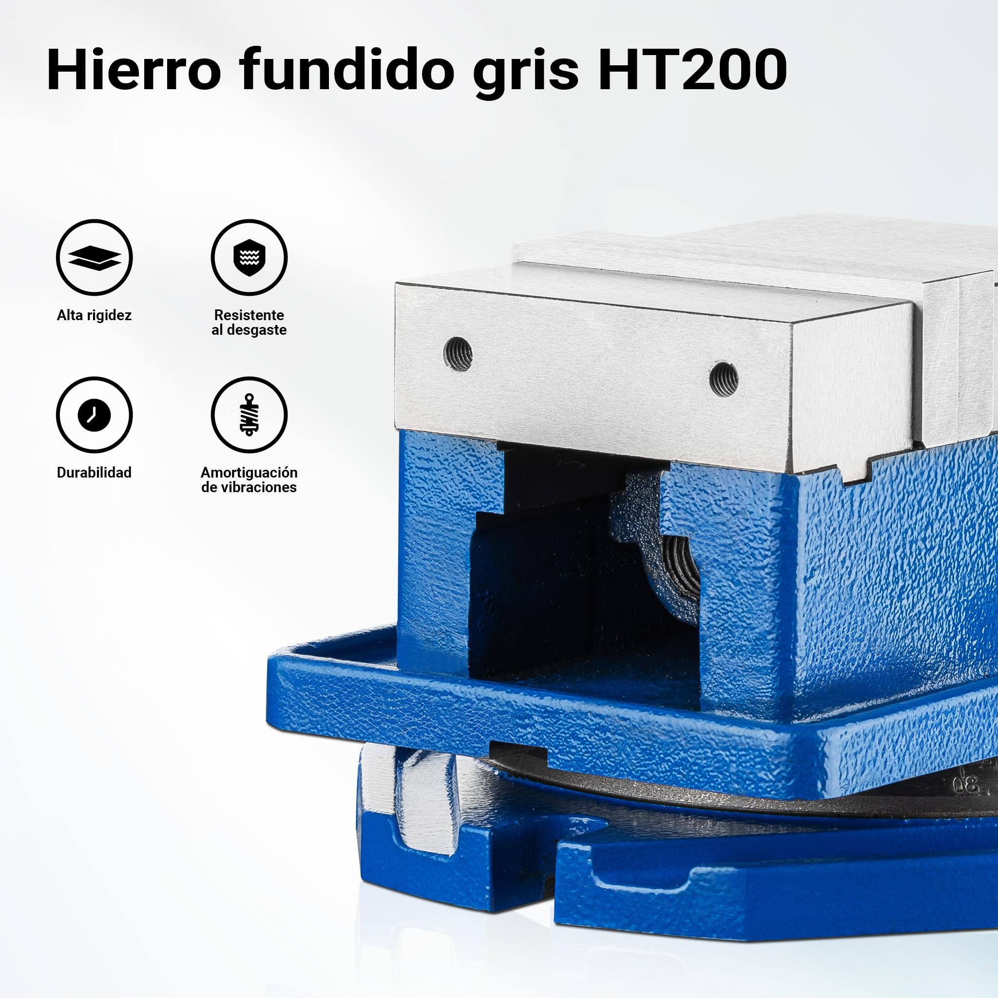 Mordaza de precisión para máquinas 100mm Base giratoria 360° Tornillo de banco Taller Exactitud