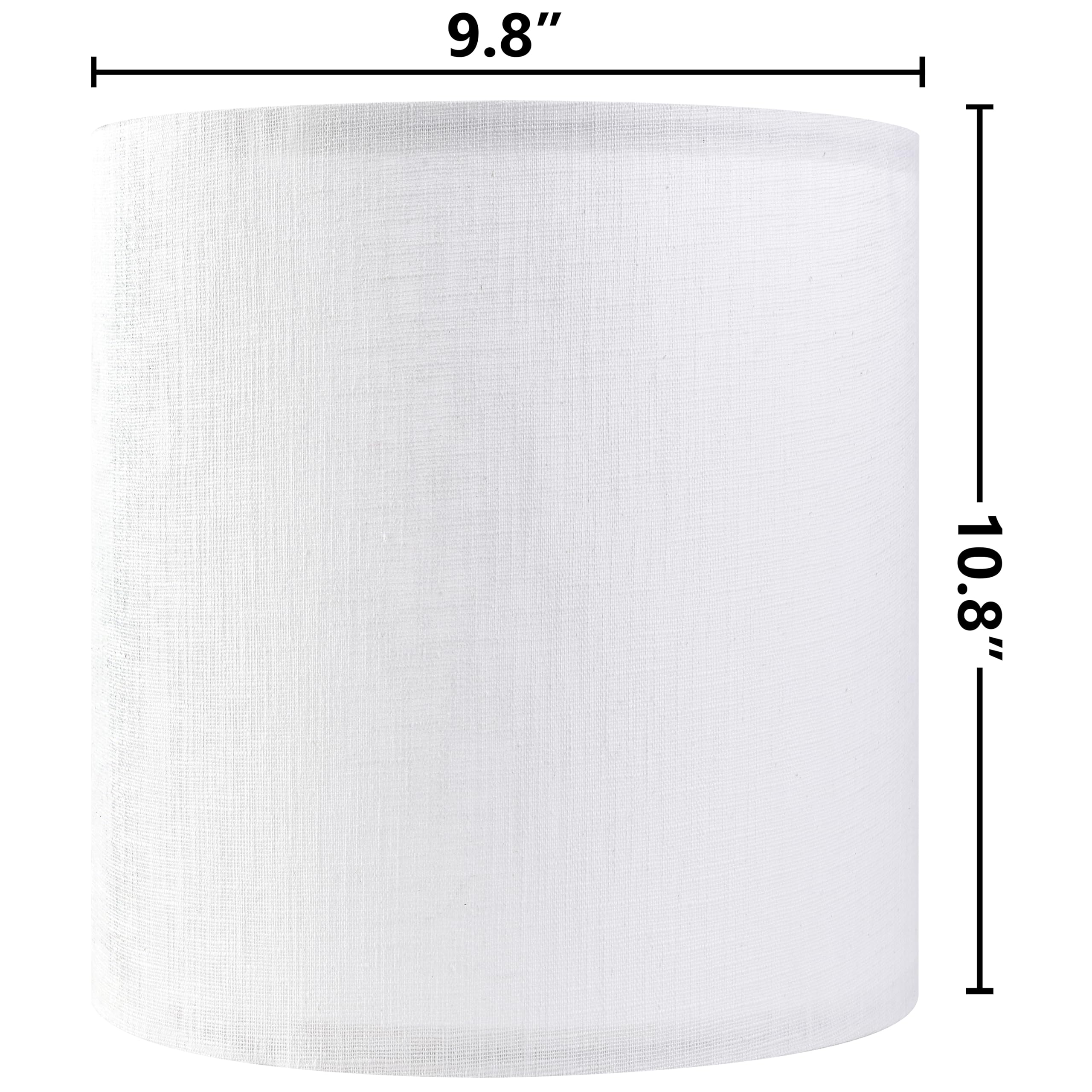 Set of 2 White Tall Linen Drum Lamp Shades Modern Lamp Shade 9.8