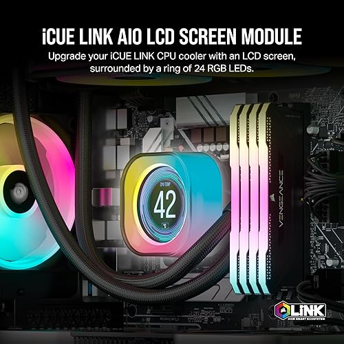 Miniatura 2 de CORSAIR iCUE Link Módulo de pantalla LCD AIO - Pantalla LCD IPS de 2.1 pulgadas - 24 LEDs RGB direccionables individualmente - Instalación sin