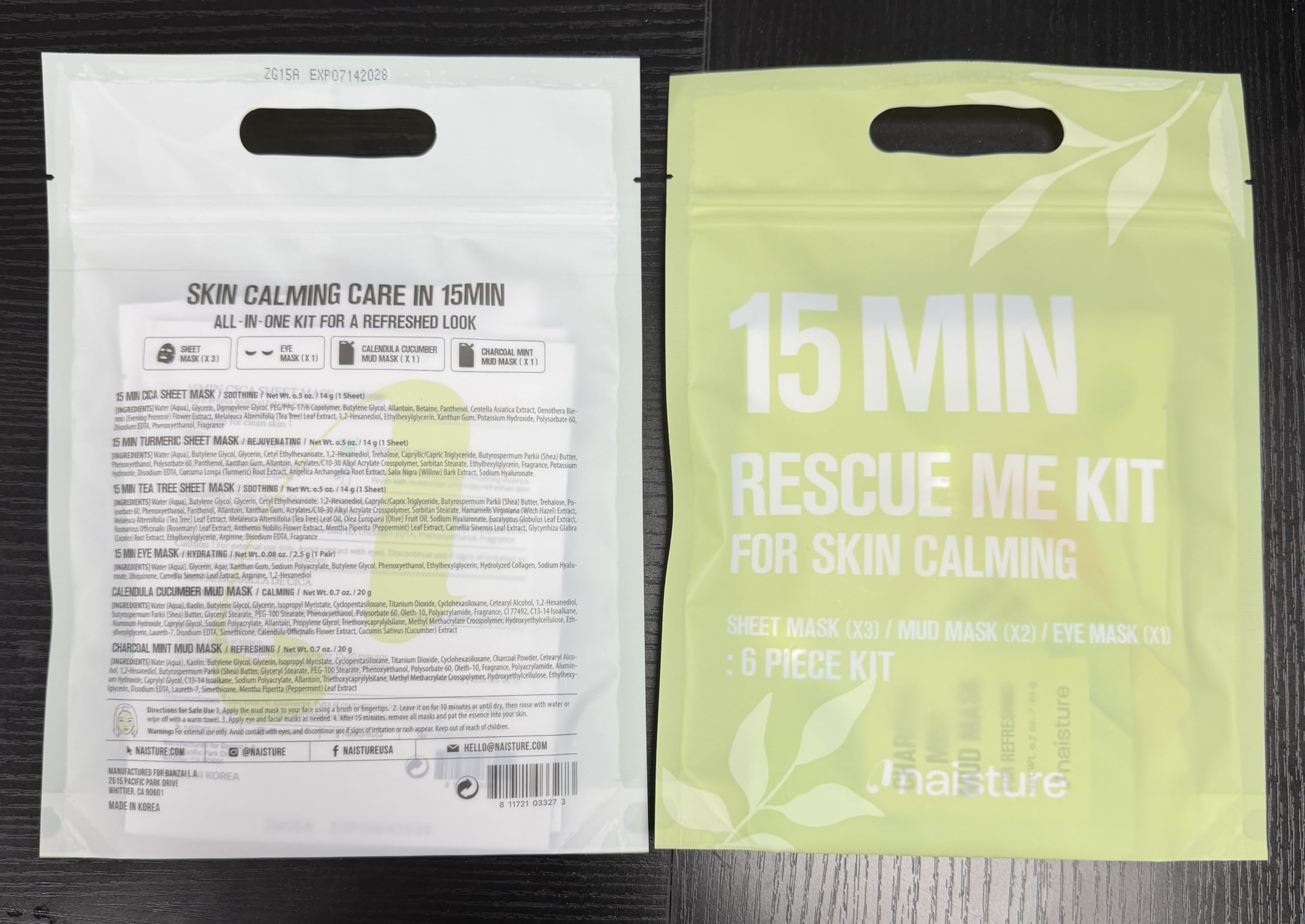 Naisture 15 Min Rescue Me Kit Skincare Gift Set for Skincare Lovers– All-in-One Bundle with Face, Eye, & Mud Masks, Complete Self-Care Kit (6 pcs) view 7