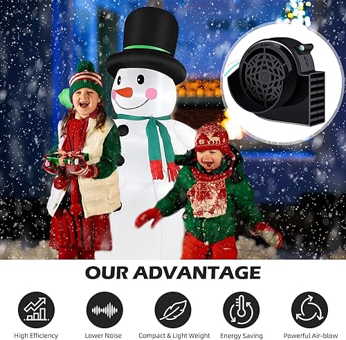 Miniatura 3 de Saillong Paquete de 2 sopladores de aire para inflables, motor de repuesto de ventilador de aire para decoración inflable de jardín, patio, césped,