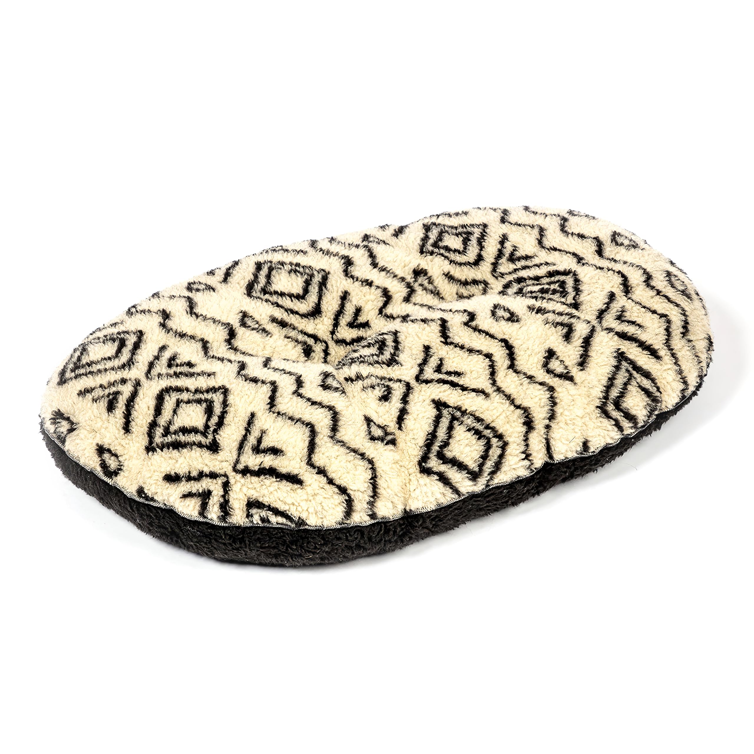 Danish Design Neutral Geometric - Sherpa Fleece Quilted Mattress Grey Dog Bed for Adult/Senior/Puppy Beds - 21in