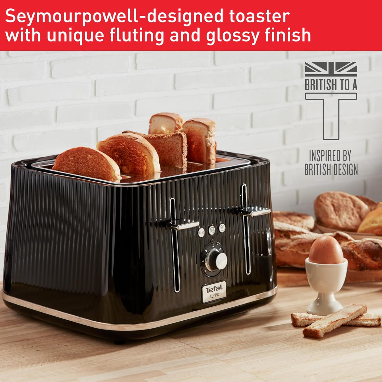 Tefal Tefal Loft 4-Slot Toaster, 7 Browning Levels (TT760840) thumbnail 2