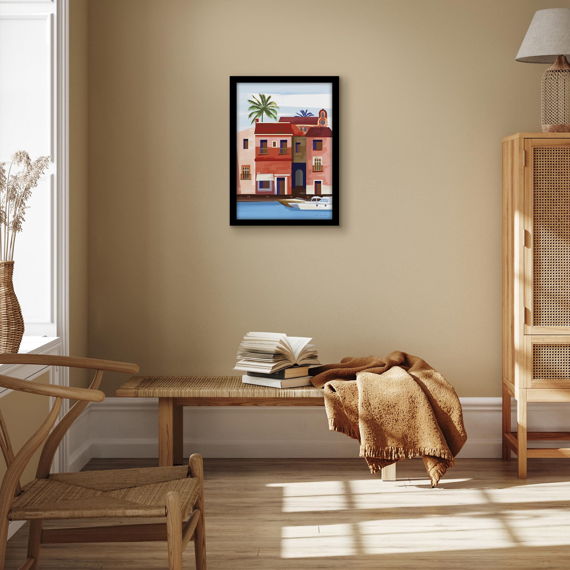 Americanflat Cornice 35x50 cm Nera - Cornice Foto 50x35 cm in Legno MDF con Pannello Protettivo in Plastica e Ganci Integrati