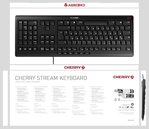 Miniatura 7 de Cherry Teclado Stream con cable USB SX Mecanismo de tijera QWERTY Silenciosa Pulsación de teclas silenciosa para oficina en casa, trabajo o