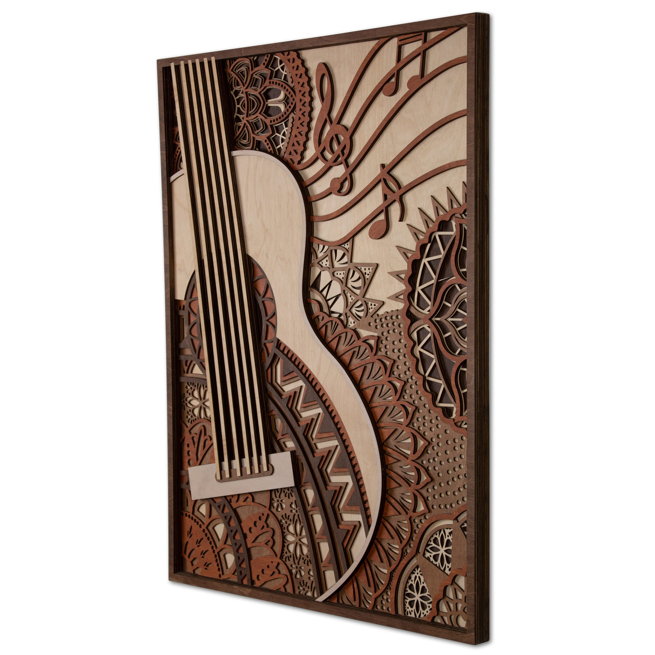Wooden Art Studio Acoustic Guitar Multi Layer Mandala | 800 x 605