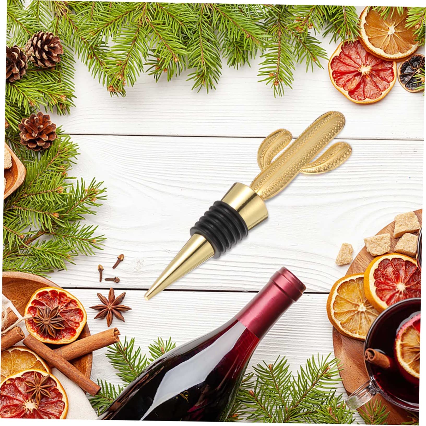 TOPBATHY 6 Pz tappo del vino di cactus tappo per vino riutilizzabile nuovi tappi per vino kit vino decorazioni festa decorazioni feste scatola del kit tappo vino tappi per vino cactus lega