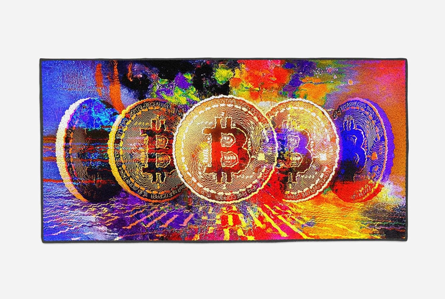 GUBIYU Colorful Cool Rugs for Men Bitcoin Coins Rugs Door Mat Welcome Entrance Rug Shoe Scraper for Indoor Outdoor Non Slip Rubber Back Bitcoin Rug Area Rugs for Living Room Bedroom Kitchen Bathroom