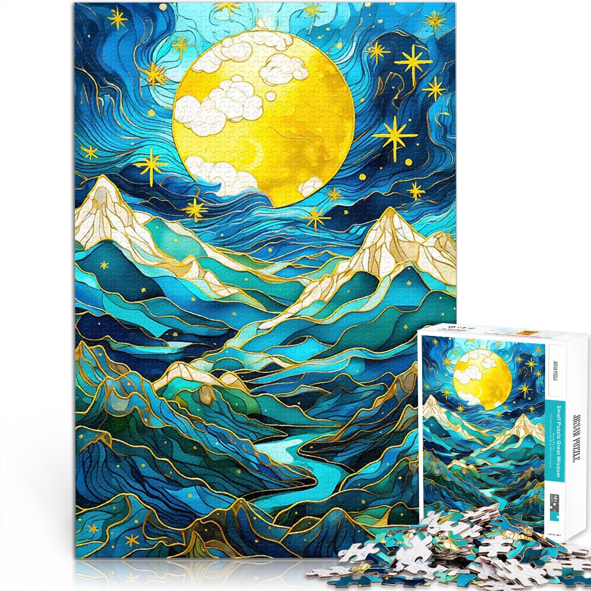 Nachthimmel Berge Puzzle 2000 Teile für Jugendliche Spielspielzeug Angebot als Geschenk für die ganze Familie 70x100cm