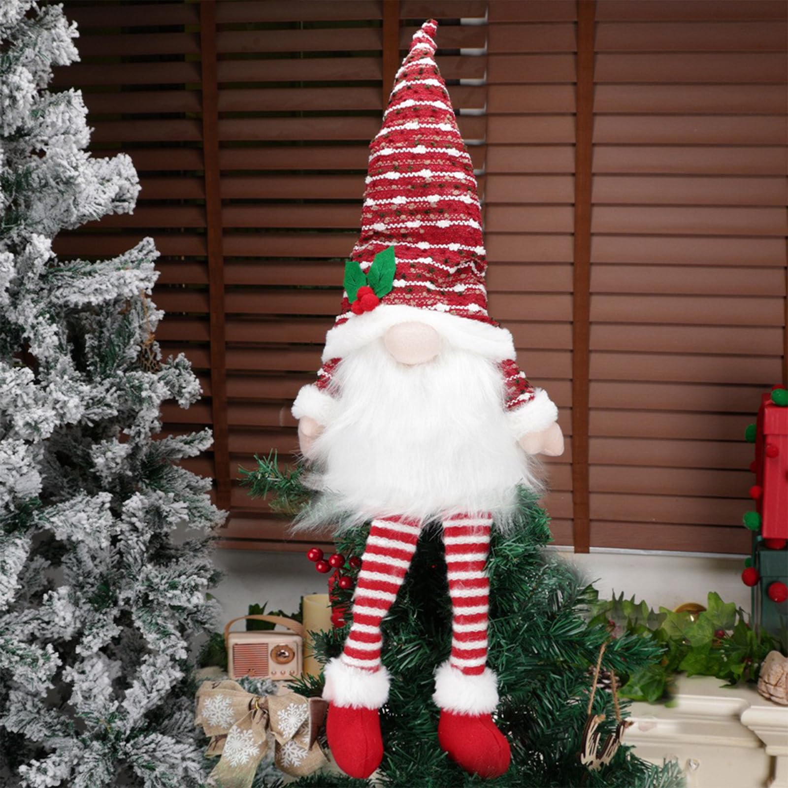 Décorations En Peluche De Gnome De Noël, Lot De 2 Décorations De Gnome M. Et Mme, Décorations En Peluche De Gnome De Couple De Noël - Maison