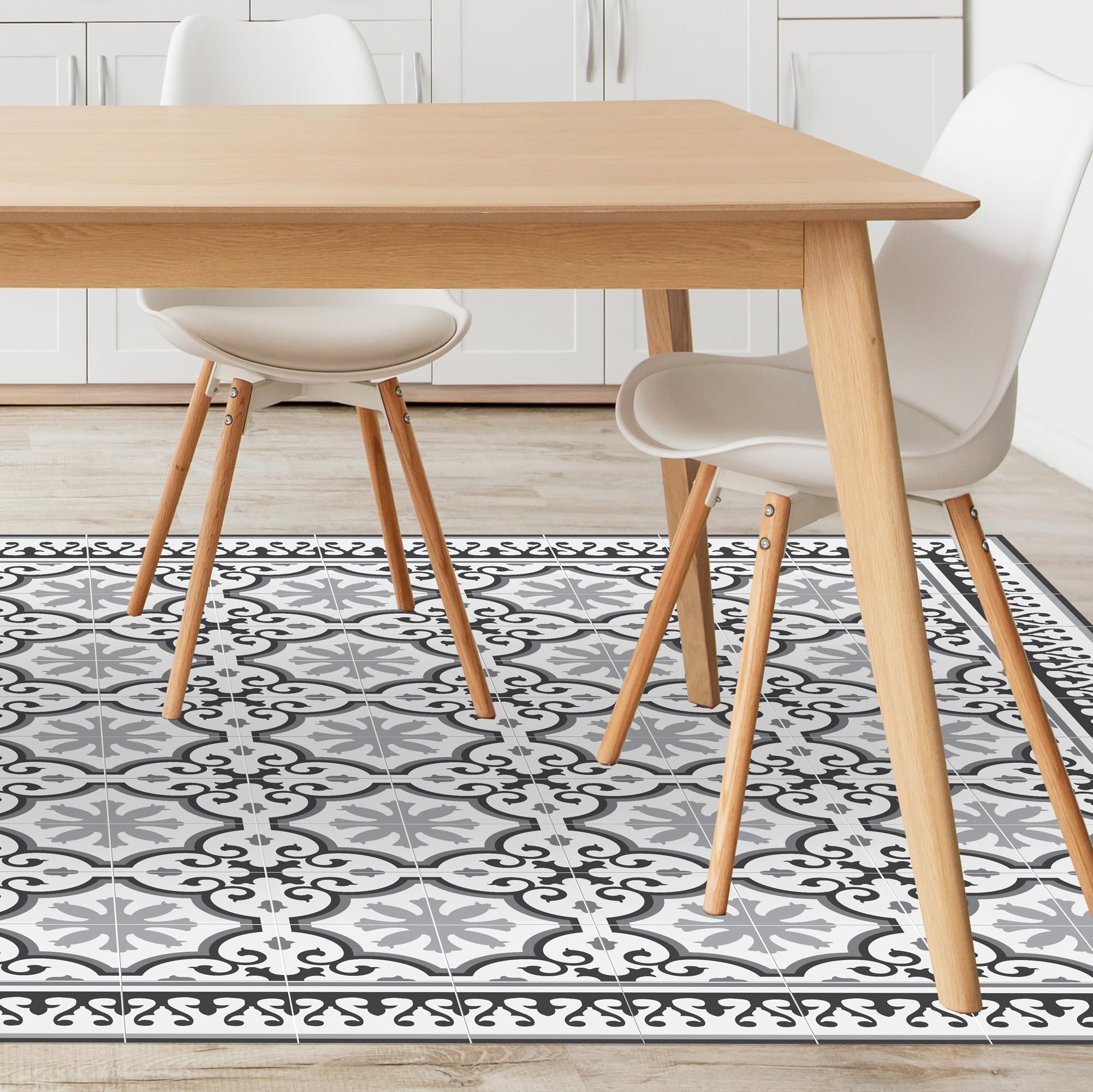 VINILIKO Design | Paryski dywan winylowy 80x300 cm - antypoślizgowy, wodoodporny, zmywalny - różne rozmiary - styl hydrauliczny - dywan winylowy do salonu, kuchni